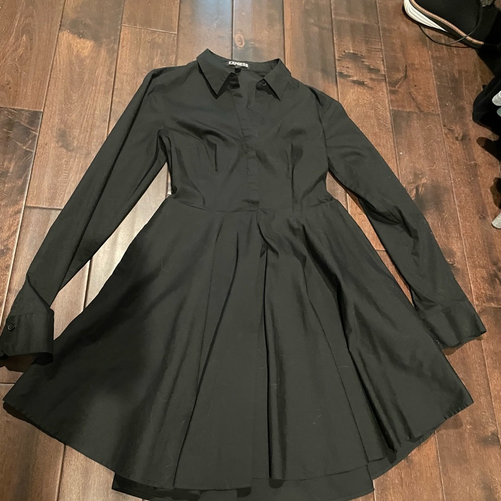 Express Black Long Sleeve Dress